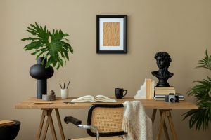 aesthetic,composition,of,cozy,workplace,interior,with,mock,up,poster